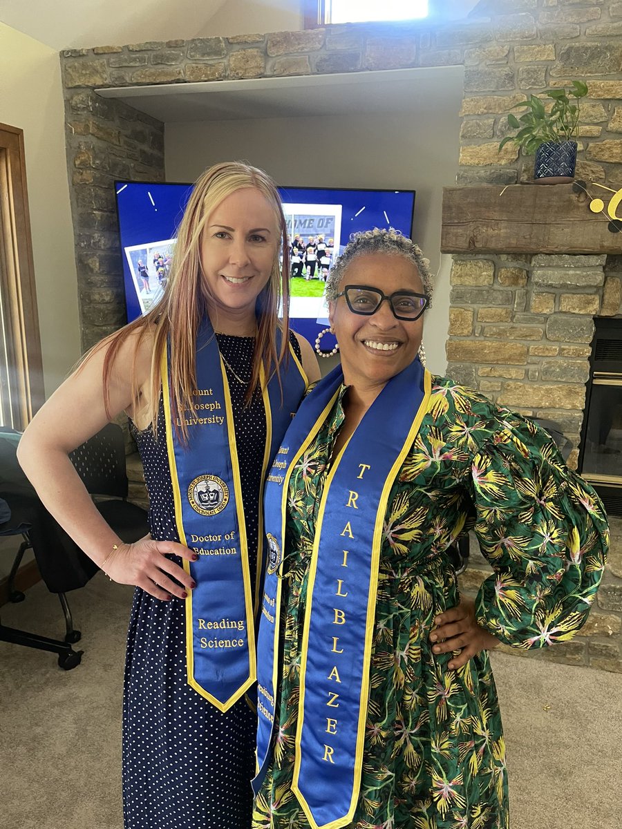 🎓🎉At AIM we are serious about being a #lifelonglearner and are proud of the 4 new doctors on our team: AIM Institute’s Monica Covington-Cradle and Meghan Martin who were among the first cohort at Mt. Saint Joseph University’s to receive Ed.D’s in Reading Science, and Upper
