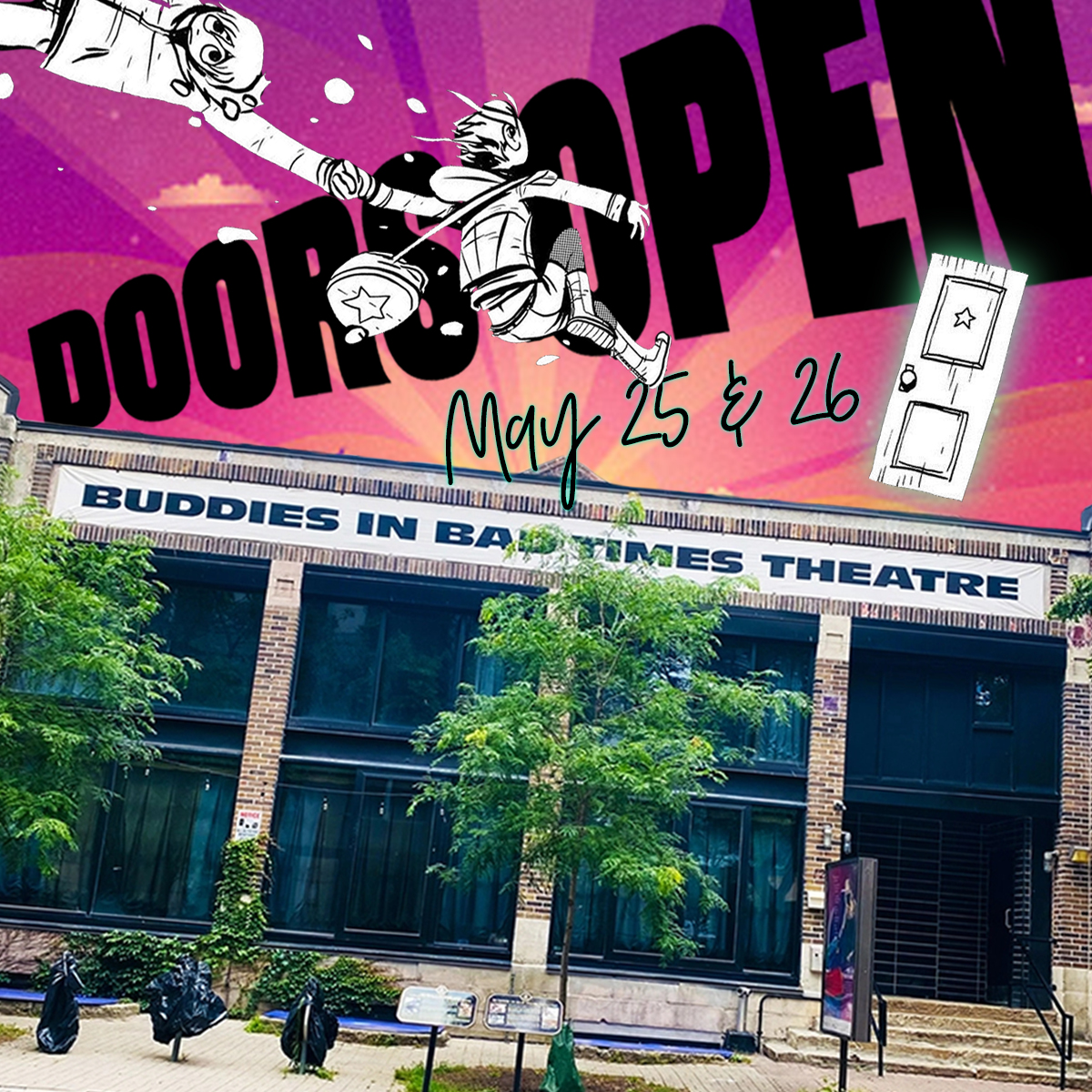 The DOORS OPEN TORONTO festival is coming up on May 25 and 26 and @buddiesto will be participating again! Float down on your local subspace highway like Scott Pilgrim and Ramona Flowers and take a little looksee! ⭐ toronto.ca/explore-enjoy/…