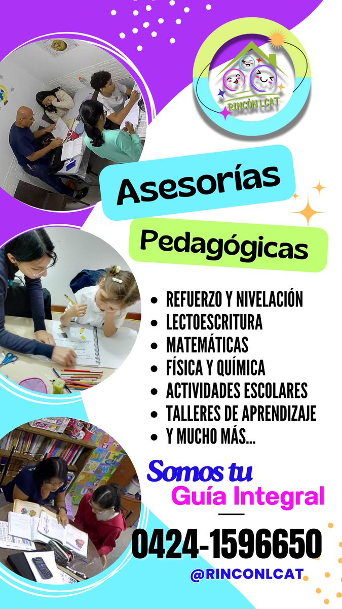 lcat_el's tweet photo. Más que una simple asesoría, te ofrecemos acompañamiento y apoyo personalizado para tu hijo/a. ¡Contáctanos y descubre cómo podemos ayudarte!
@rinconlcat https://t.co/JxFvru61uq