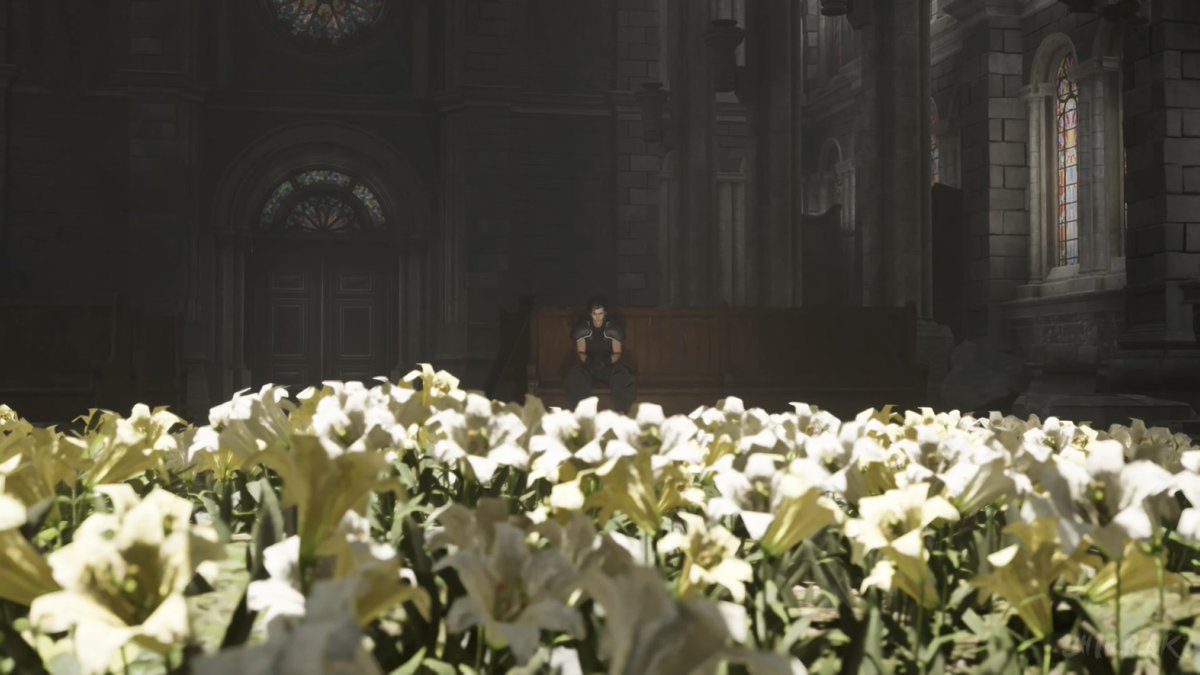 even though aerith isn’t there anymore zack always ends up at the church, their spot full of memories & where he hopes to see her