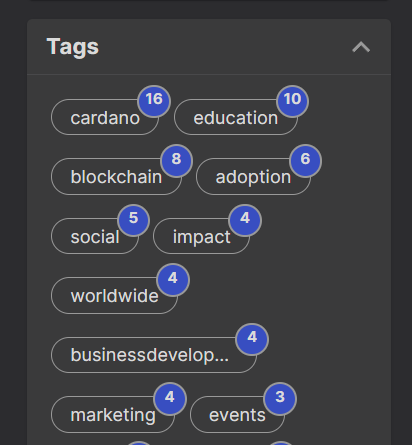 Cardano tag in Cardano Open for Cardano innovation fund.
Only 16 proposals out of 279 are cardano? Cardano knows tags.
Wanna play a game? Find the tag that matches the areas of interest.
(280 proposals now)
#DesignThinking #WasteOfSpace