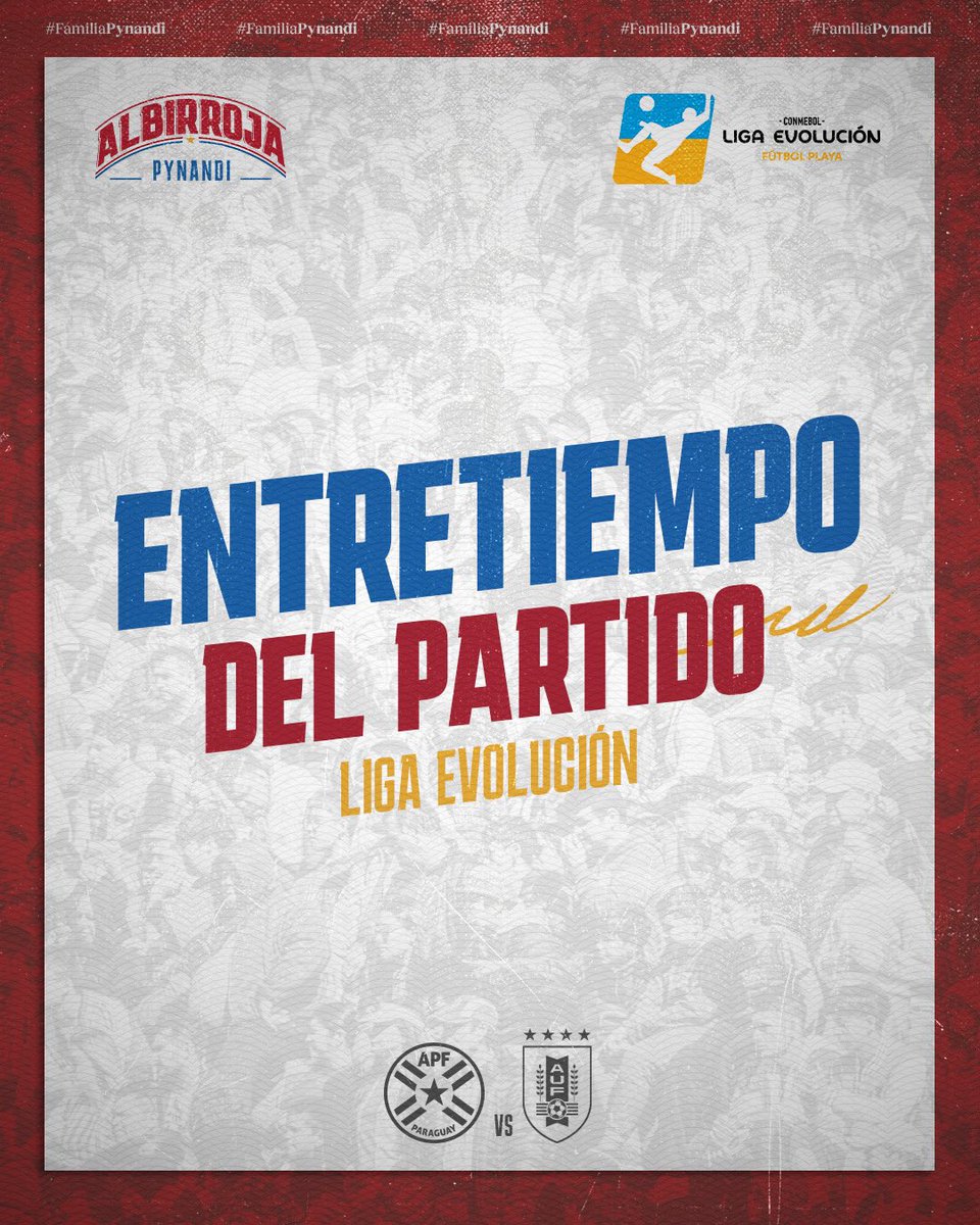⌚️ Final del segundo período. ✔️ Absoluta ➡️ #Paraguay 2 ➡️ #Uruguay 3 📲 En vivo por 👉🏼 rb.gy/11l4p3 ¡𝐕𝐚𝐦𝐨𝐬 #FamiliaPynandi! 👣 #LigaEvoluciónFP ✔️ #APFFútbolPlaya 🇵🇾
