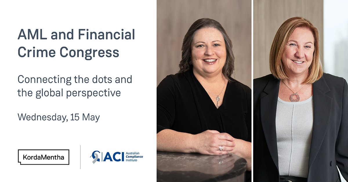 Gail Carter and Rachel Waldren join a panel of fellow experts at this week’s ACI AML and Financial Congress, stressing the importance of connecting the dots between different risk areas to ensure holistic financial crime management now and in the future.  compliance.org.au/events/aml-and…