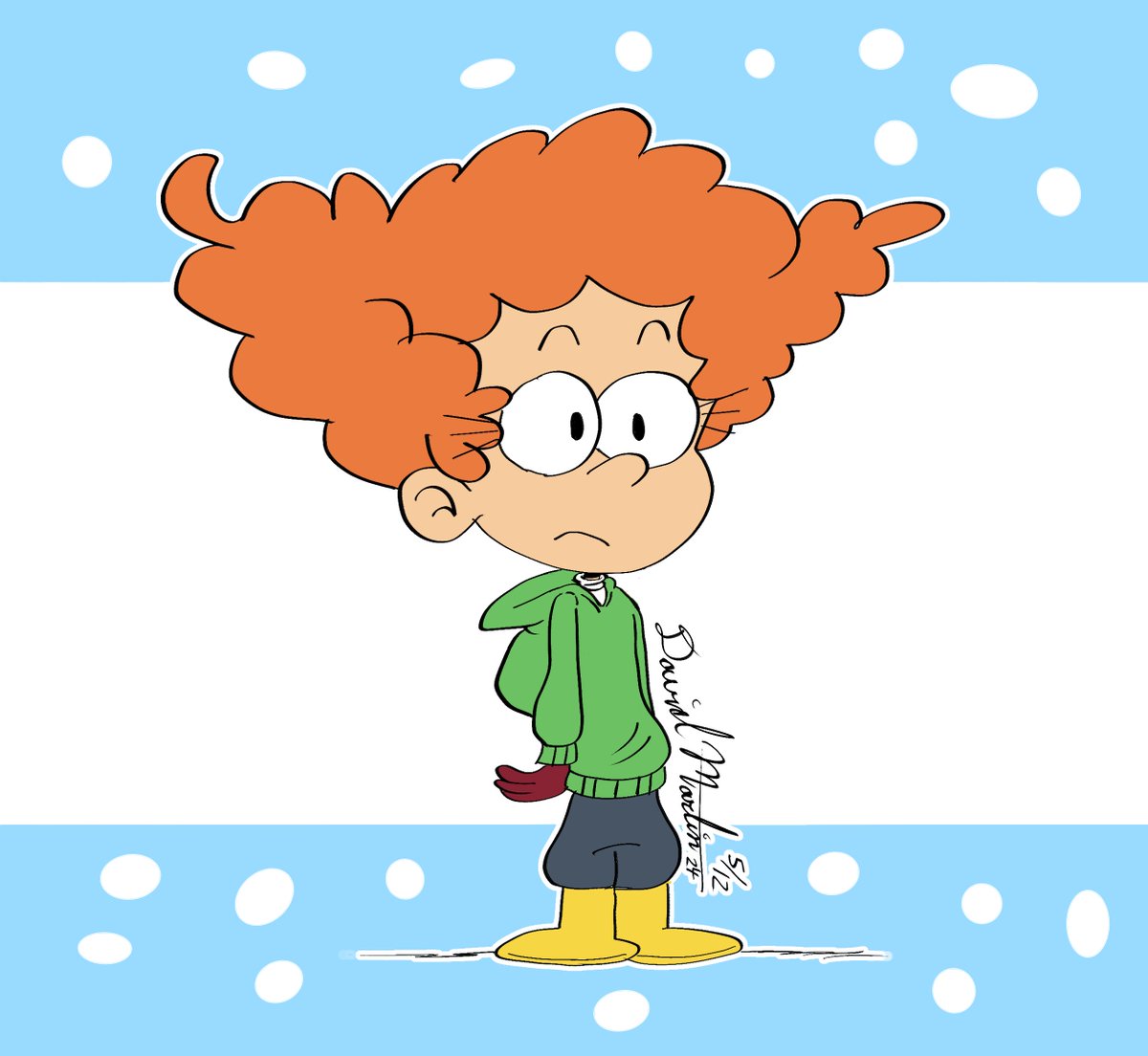 Girl Jordan once again disguised as Rusty. This time in his winter outfit. Commissioned by @marini_connor #TheLoudHouse #commission