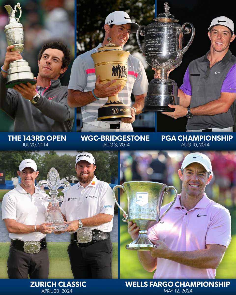 In 2014, @McIlroyRory arrived for the @PGAChampionship at Valhalla coming off of back-to-back victories. Next week, he will return in the same form.