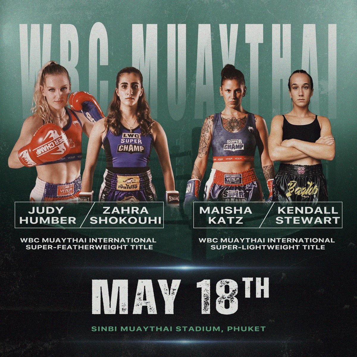 It’s Fight Week 🏆𝐖𝐁𝐂 𝐈𝐧𝐭𝐞𝐫𝐧𝐚𝐭𝐢𝐨𝐧𝐚𝐥 𝐒𝐮𝐩𝐞𝐫-𝐟𝐞𝐚𝐭𝐡𝐞𝐫𝐰𝐞𝐢𝐠𝐡𝐭 𝐓𝐢𝐭𝐥𝐞 Judith Humber 🏴󠁧󠁢󠁳󠁣󠁴󠁿🆚Zahra Shokouhi 🇮🇷 🏆𝐖𝐁𝐂 𝐈𝐧𝐭𝐞𝐫𝐧𝐚𝐭𝐢𝐨𝐧𝐚𝐥 𝐒𝐮𝐩𝐞𝐫-𝐥𝐢𝐠𝐡𝐭𝐰𝐞𝐢𝐠𝐡𝐭 𝐓𝐢𝐭𝐥𝐞 Maisha Katz 🇩🇪🆚Kendall Stewart 🇨🇦 📍 @sinbiboxingstadium