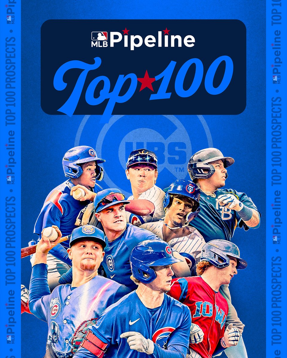 The @Cubs lead our revamped Top 100 with EIGHT prospects. Complete list: atmlb.com/3JWTx5h