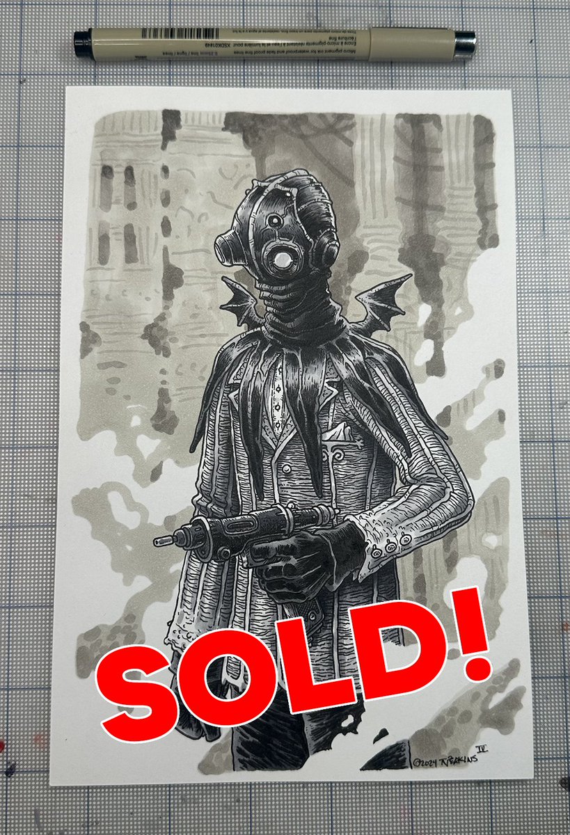 I am very happy that this #CourtOfTheKrakenCultist is off to a fine home! Many thanks to the kind collector who snapped him up! 

More keen sketches can be found at thomasperkinsart.com/shop ! 

#ArtForSale #OriginalArt #PenAndInk #tnperkins4 #CharacterDesigner #Sketch