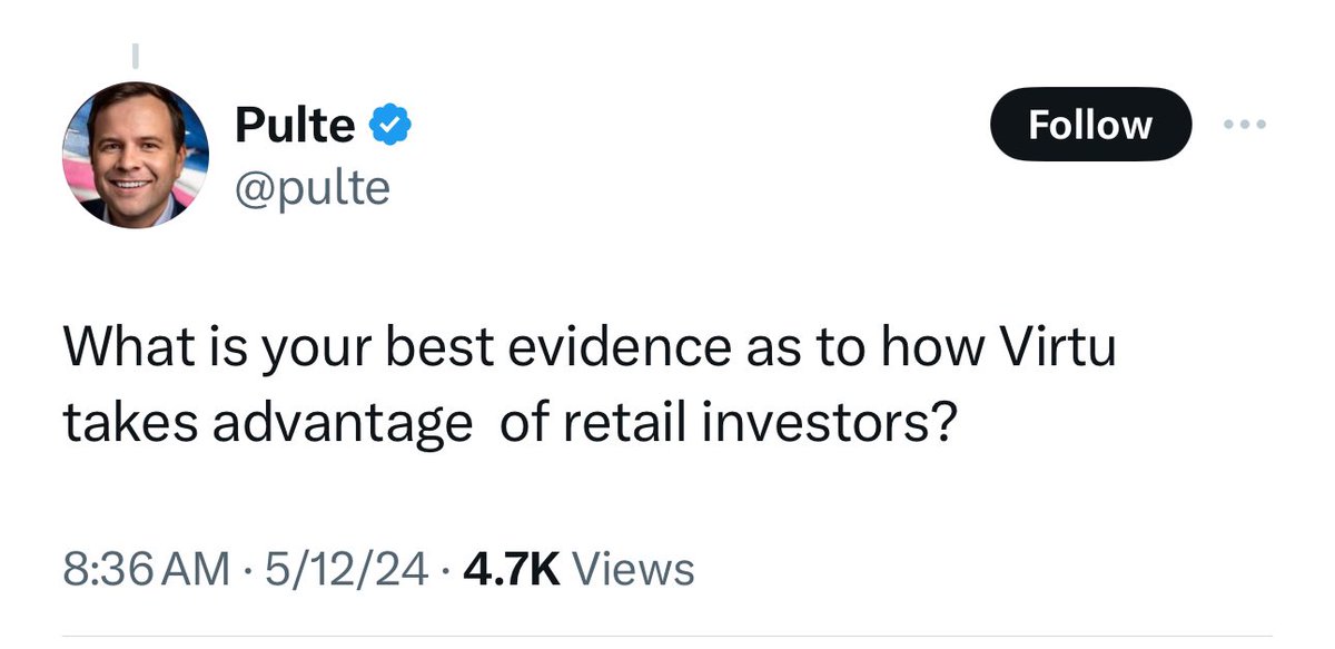 $VIRT Long thesis is incredibly simple: It’s detractors are profoundly stupid 👍