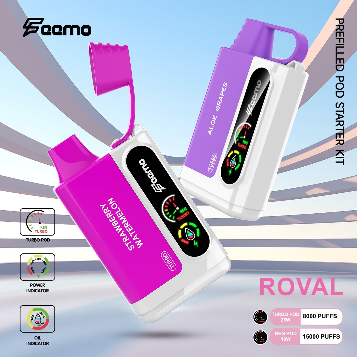 ROVAL is a replaceable disposable e-cigarette offering 10 flavors, each with a generous 20 ml oil filling volume and a maximum puff count of 15,000 puffs. it is equipped with a user-friendly display screen function 🥰🥰
#vape #feemovape  #vapelove #disposablevape #feemoroval