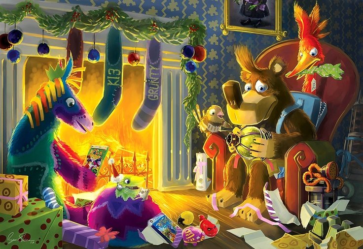Thinking about this old Banjo-Kazooie / Viva Piñata Christmas card

It's so cozy