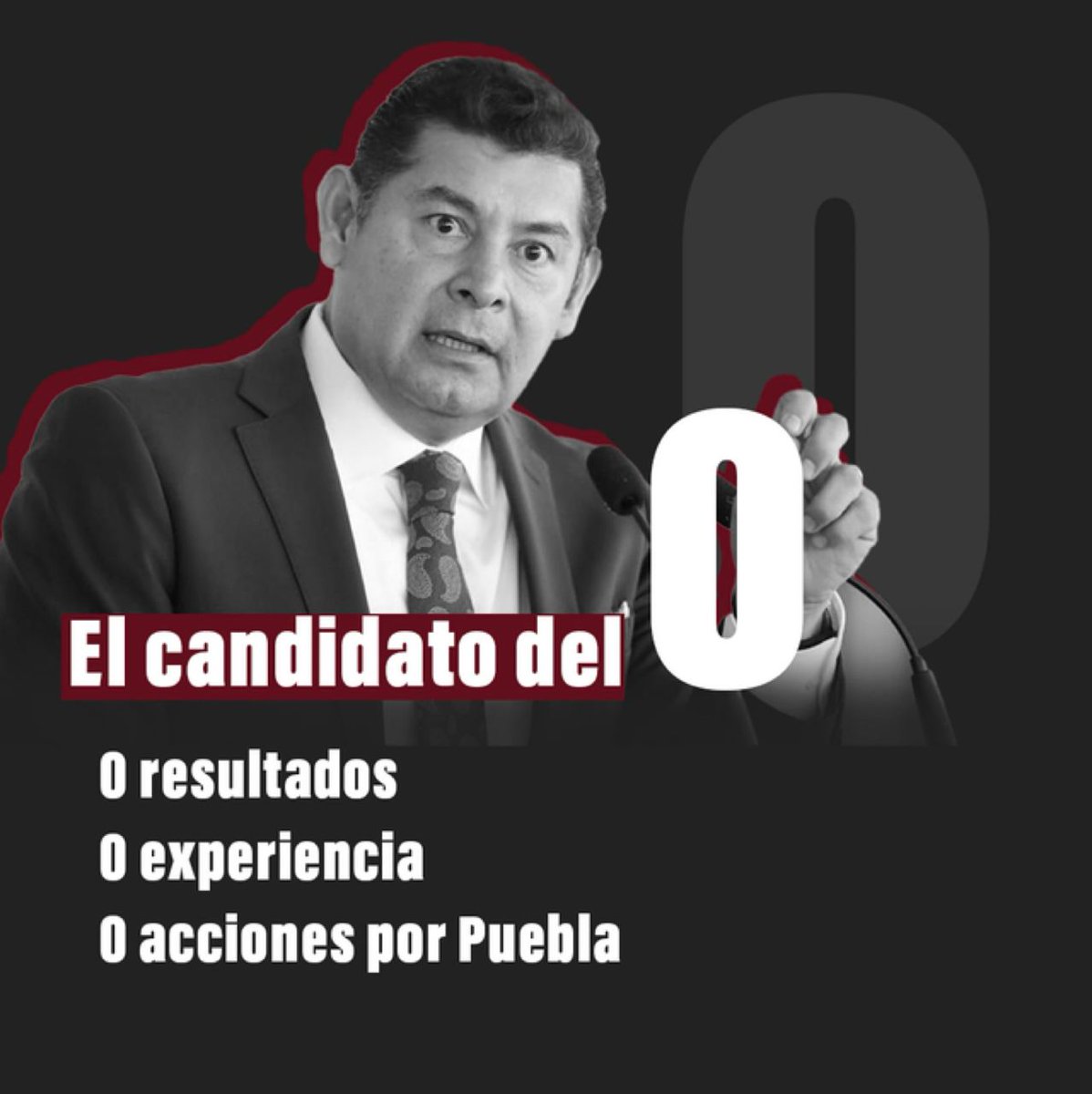 Así de simple, Armentira es el candidato del cero:  
⁃ Cero experiencia  
⁃ Cero resultados  
⁃ Cero acciones por Puebla 
#DebatePuebla2024