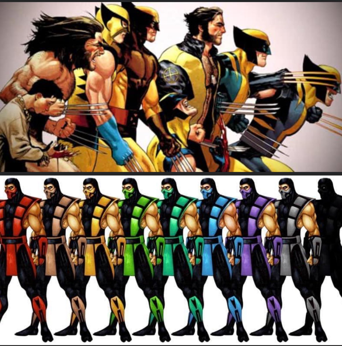 8 Versions of #Wolverine❌

🆚

9 #MortalKombat Ninja’s

(Marvel Comics VS Mortal Kombat)

-Location: Forest Park
-Pictured Members

Who wins, and why⁉️

#whowouldwin #deathbattle #SHPOLL24