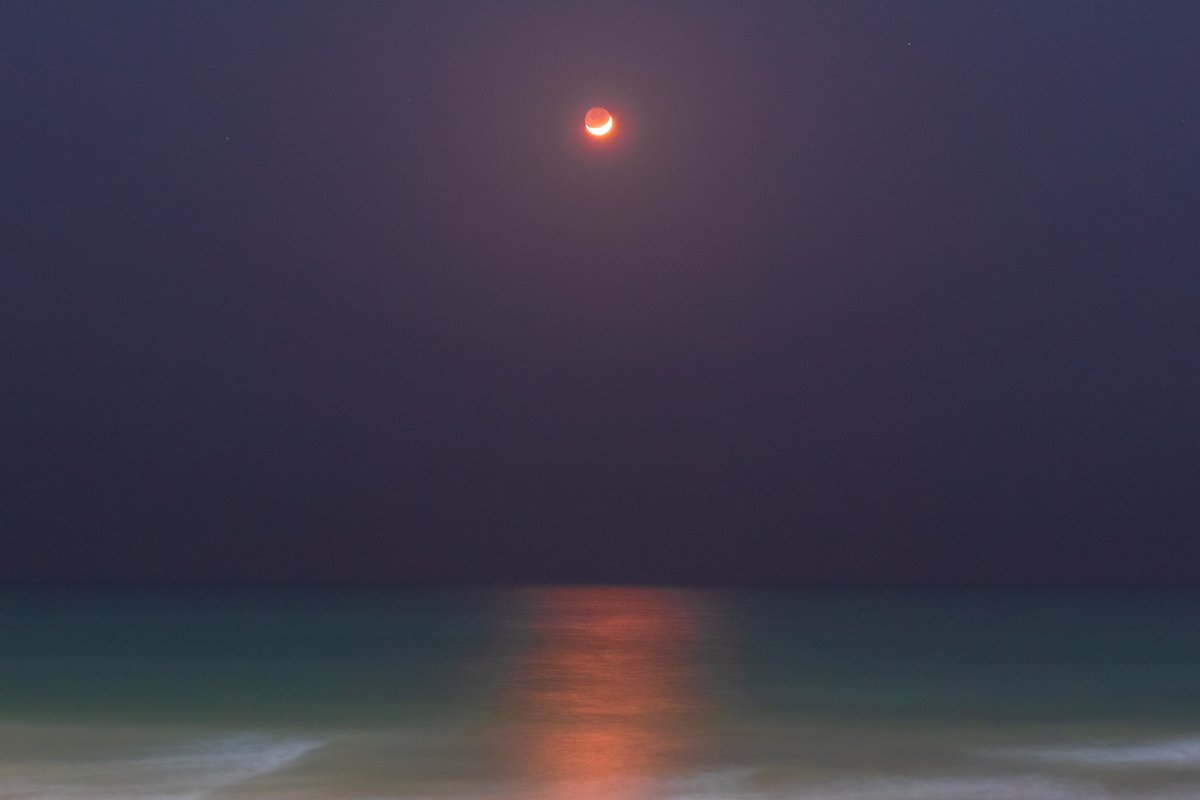 La #Luna con una tonalidad naranja...
El mar de Celestún.
#Yucatán 
Algo que siempre me ha parecido sumamente agradable, ese reflejo de la luz de la Luna en la superficie del mar.