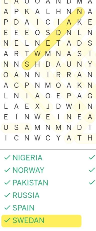 Um, Los Angeles Times Wordsearch seems to have a new country.