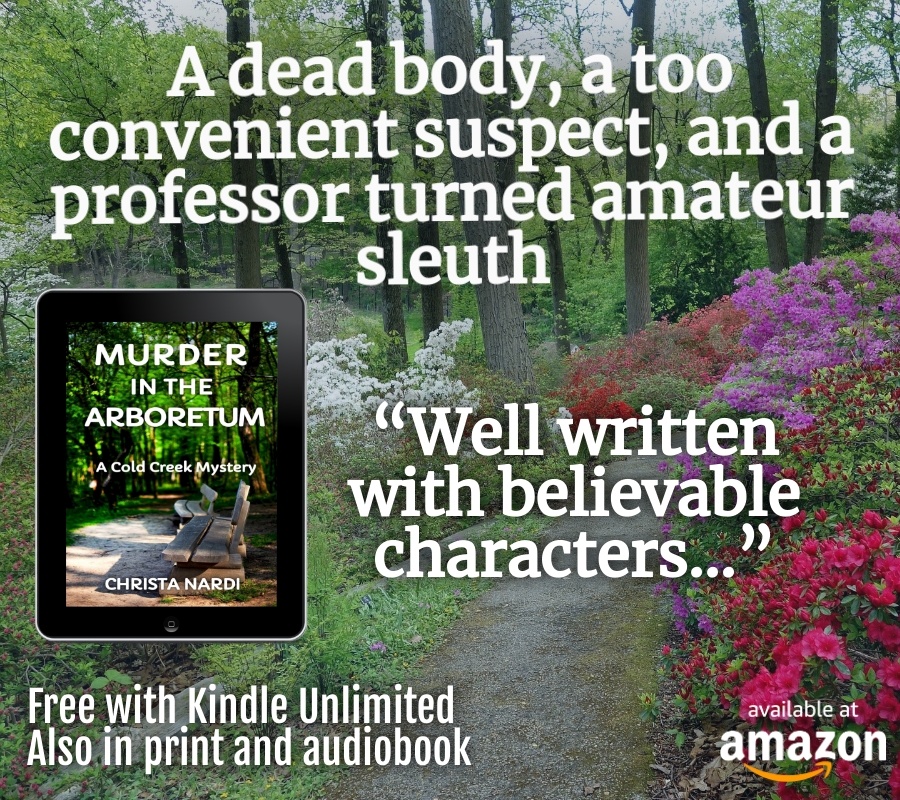 This #cozymystery with professor turned amateur sleuth has twists, drama, and romance. Join Sheridan as she proves the chief of police arrested the wrong man. #KindleUnlimited
books2read.com/Arboretum