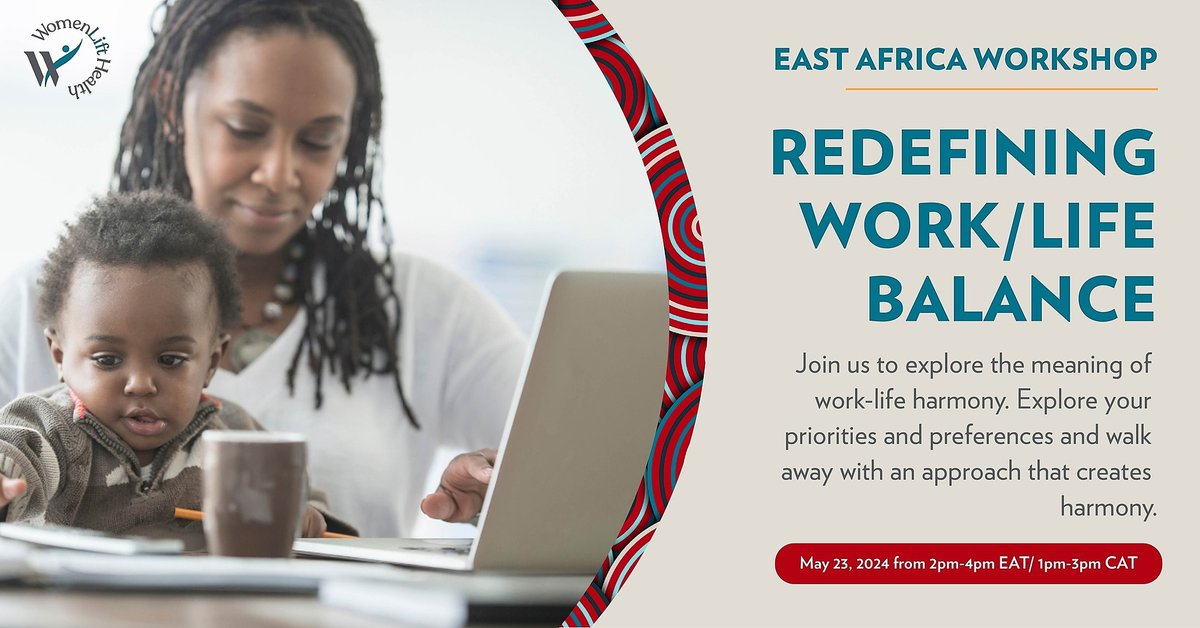 We are delighted to announce the East Africa Power-Up Workshop on Redefining Work-Life Harmony for Women Leaders in Global Public Health across East, Central, and Southern Africa.

Join us on May 23rd, 2024, from 2:00 PM EAT/1:00PM CAT. Secure your spot by registering for the