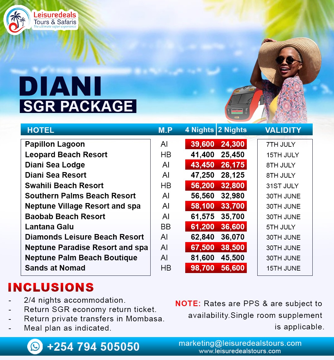 Make your dream a reality with @leisuredeals_tours #Diani holiday offers from 𝐊𝐬𝐡 24,300𝐏𝐏𝐬! 🌊☀️
Your coastal escape awaits – book now! 🏖️
✨

#Leisuredealstours #lipapolepole #beachresorttrip #dinitravelseries  #visitdiani #dianibeach #dianitrips  #holidays #vacations
