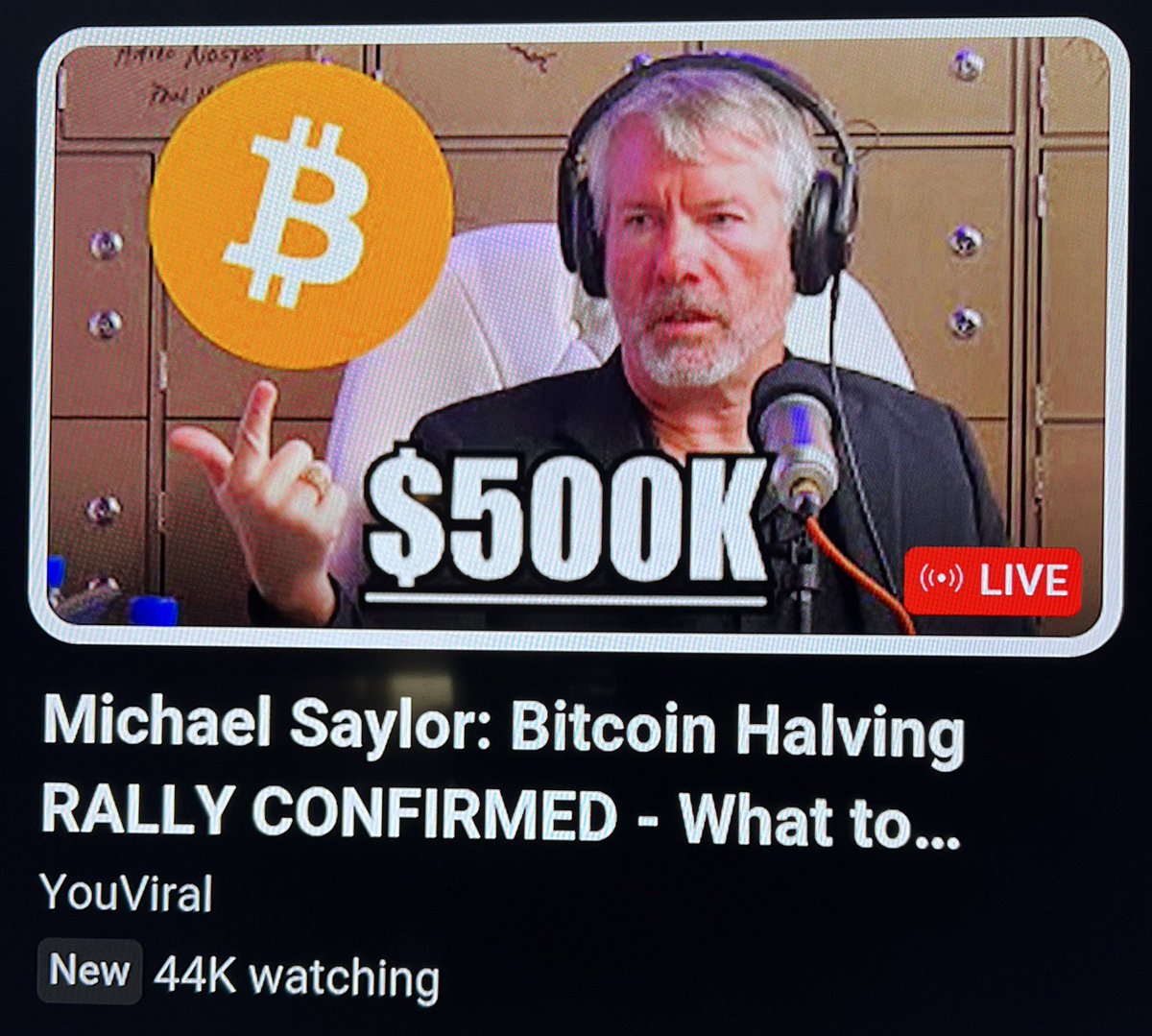 This is so sad!  It pains me to see that 44 thousand people are tuning in to this YouTube scam, using Michael Saylor’s image and AI to encourage them to send Bitcoin to a code with the promise of double the amount sent and returned to them. @saylor #BitcoinScam #CryptoScam…