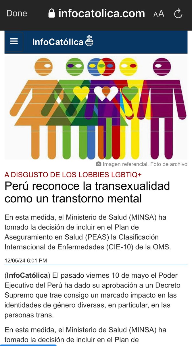Perú reconoce que la transexualidad es un trastorno mental. ¿Qué opinan?