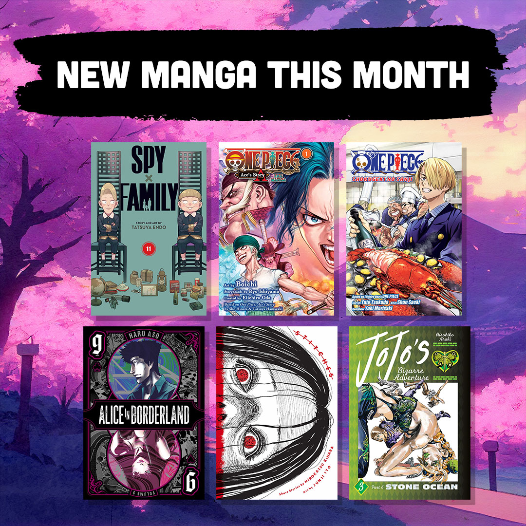 Get ready for all new action-packed manga releases this month! 💜📚 From One Piece to Spy x Family - you are guaranteed to find an excellent series to dive into! Visit us in-store or online to shop new manga now: bit.ly/3sk8SaP