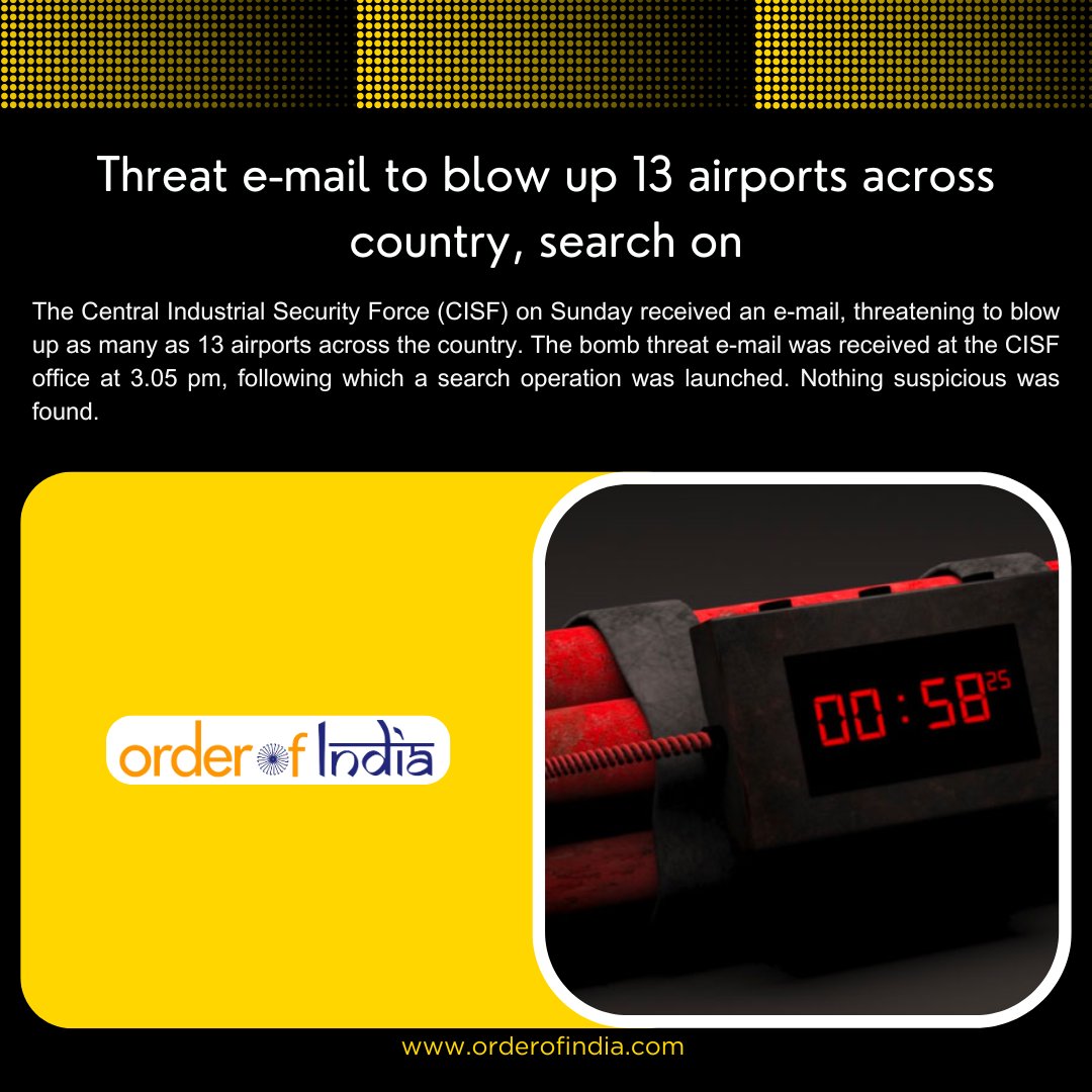 Following a wave of bomb threats to city schools, Sardar Vallabhbhai Patel International Airport also received a similar email threat. Police have confirmed it as a hoax. 

#AirportSecurity #HoaxThreat #BombThreat #Crime #Email