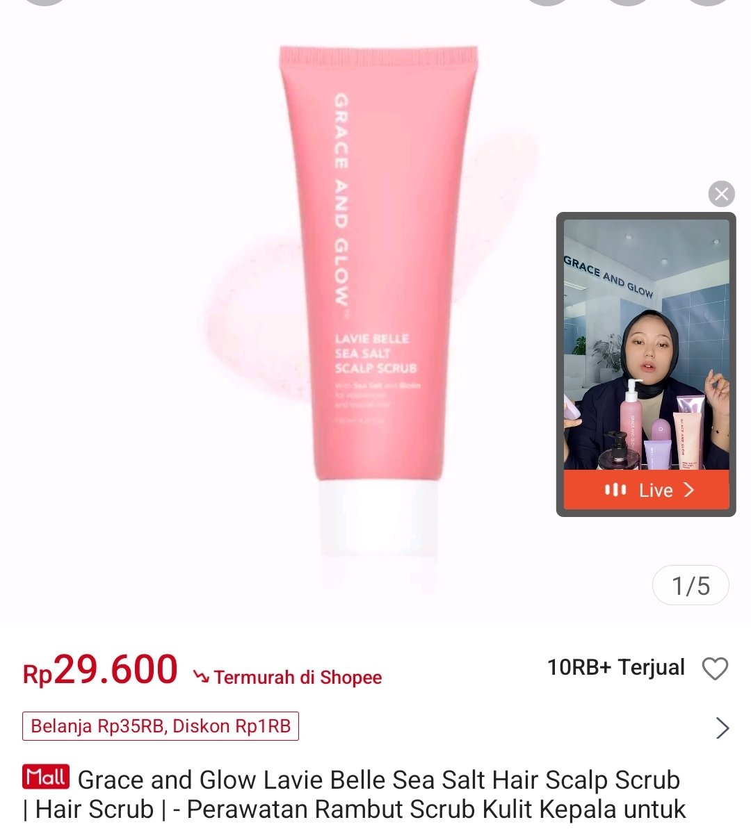 Grace and Glow Lavie Belle Sea Salt Hair Scalp Scrub | Hair Scrub | - Perawatan Rambut Scrub Kulit Kepala untuk membersihkan minyak dan kotoran pada kulit Kepala with Sea Salt + Biotin seharga Rp29.600. Dapatkan sekarang juga di Shopee! shope.ee/7KavjChFvC