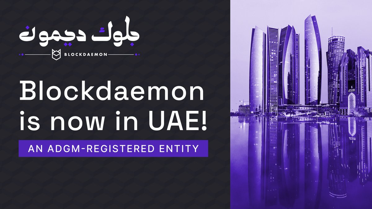 Blockdaemon is now an ADGM-registered entity with an office in Abu Dhabi! A milestone in our commitment to the UAE’s vibrant blockchain industry! Read our blog to learn more 👉 bit.ly/3QJ3jvA Thank you for your continued support as we grow in the Middle East!