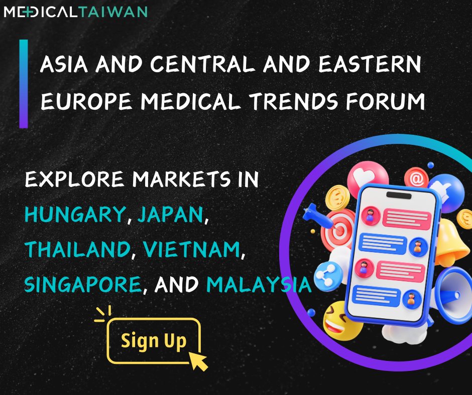 During Medical Taiwan, which will invite experts from various fields to explore markets in Hungary, Japan, Thailand, Vietnam, Singapore, and Malaysia. The forum will be conducted in English.
lnkd.in/d5XbCBez
#mediacltaiwan #medicaltrends #medtech
Saradha Mani