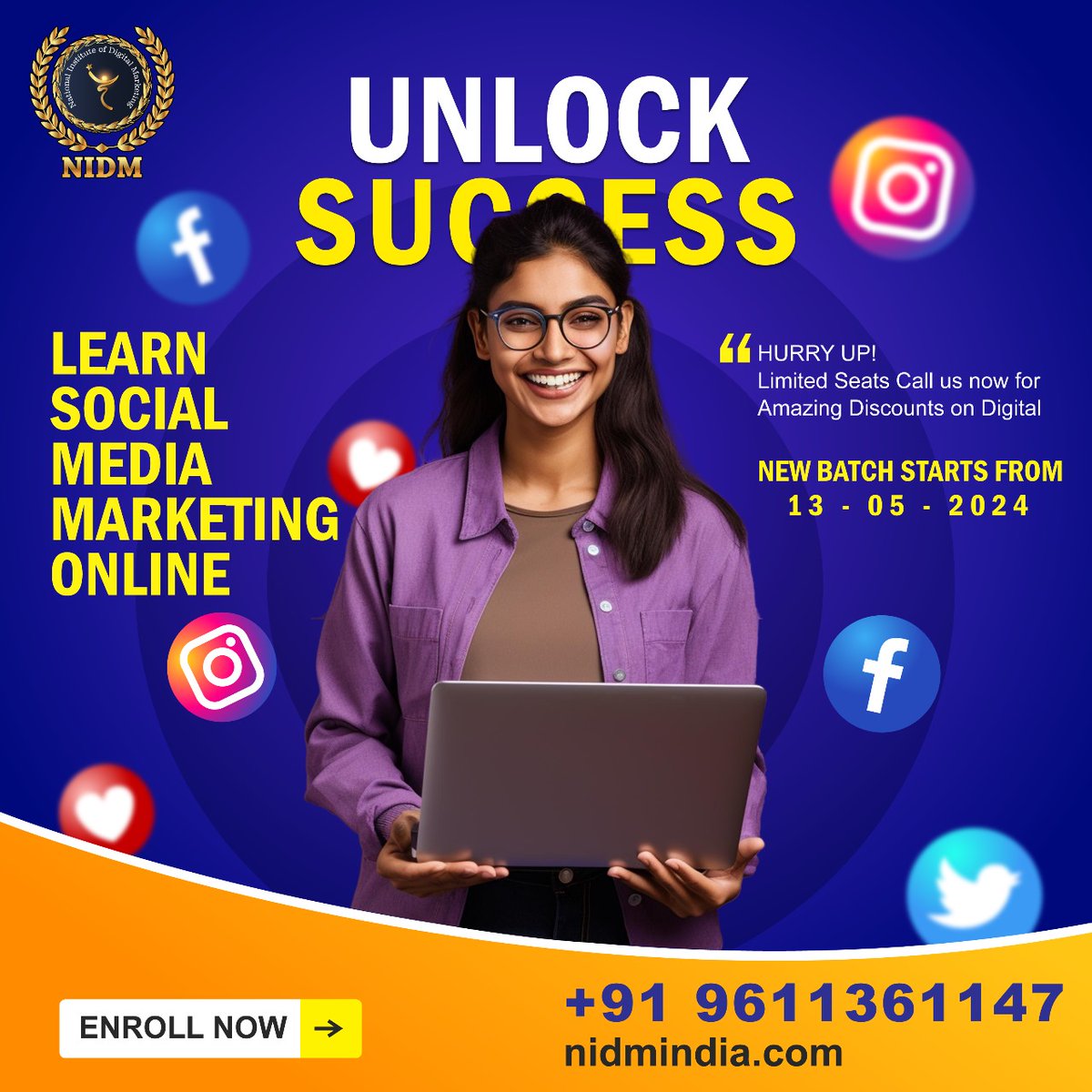 New Batch Started Today!
Would like to Join Next Batch?
Feel Free to Contact +91 96113 611147

#DigitalMarketing #NIDM #JrNTR #AndhraPradeshElection2024 #Elections2024 #ThalapathyVijay #Kashmir #SEO #Education #SEOcourse #OnlineJobs