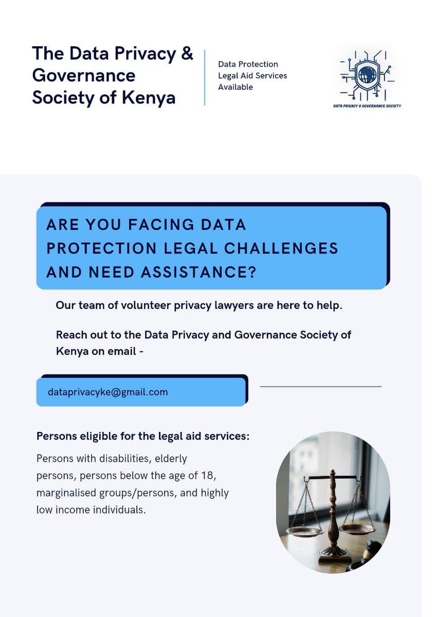 DataGovProsKe's tweet image. We are happy to present to you our data protection legal aid service