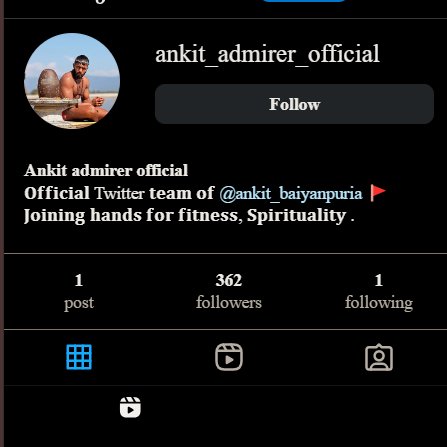We are now on INSTAGRAM too.🚩

FOLLOW for exclusive content , updates and more !! 🚩

Link - instagram.com/ankit_admirer_…

Username - @ankit_admirer_official

#ankitbaiyanpuria #BaiyanpuriaBrothers