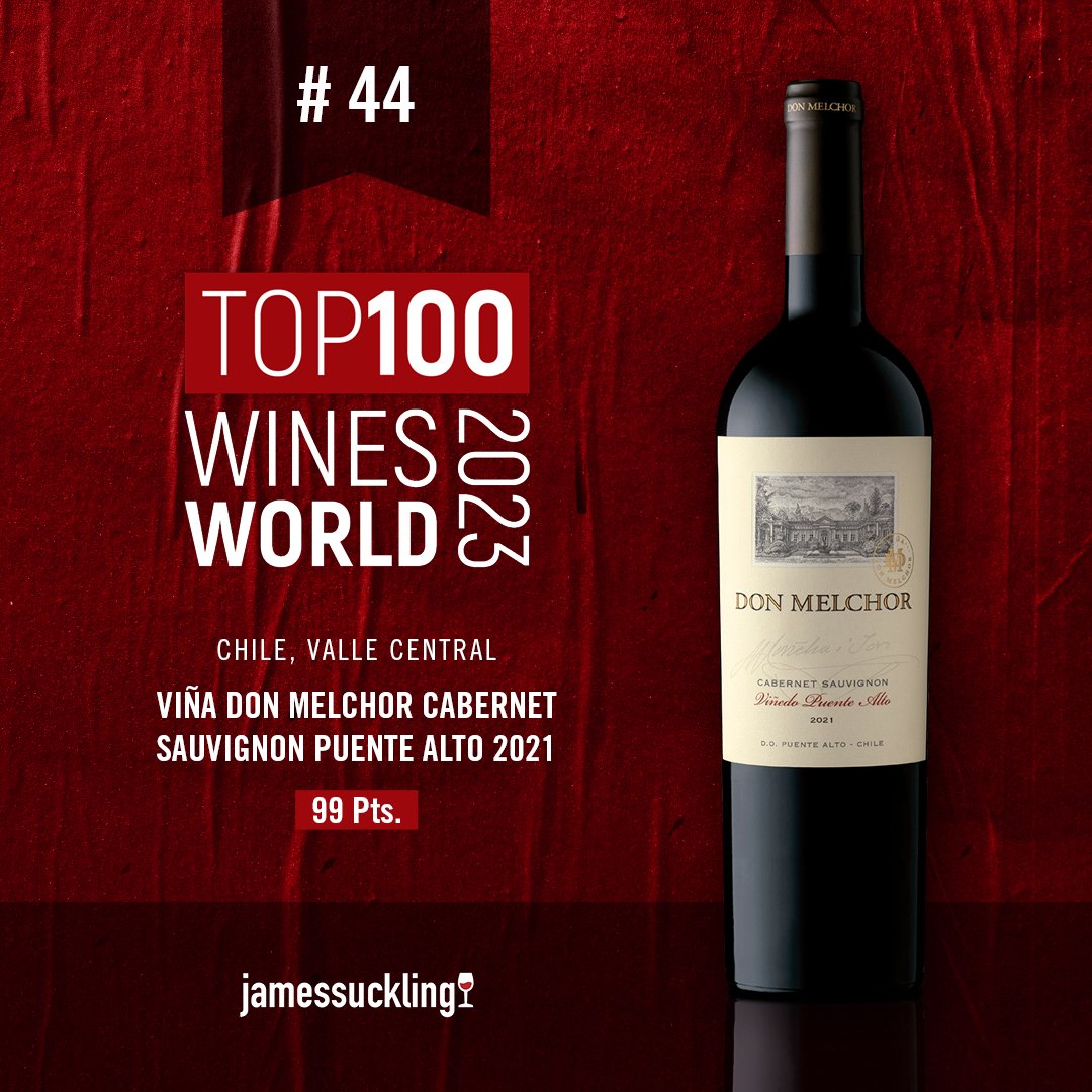 The #ViñaDonMelchor Cabernet Sauvignon Puente Alto 2021 is No. 44 on our #Top100WinesoftheWorld 2023. 2021 was the coolest vintage since 2014 in Puente Alto, giving a healthy combination of freshness and density to this cabernet sauvignon-based red.