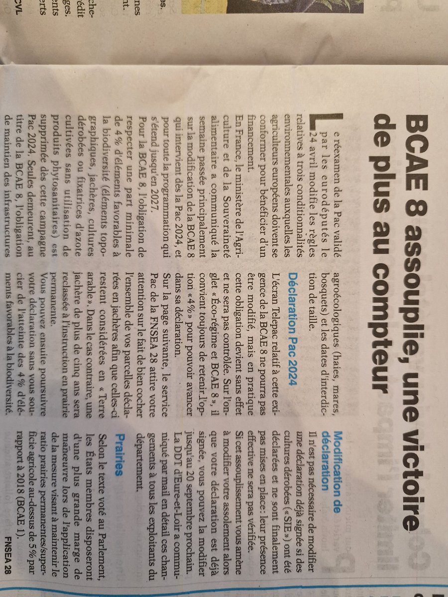 Bravo, mais ce n'est pas une victoire @FNSEA ! Cette mesure ne nous sauvera pas. Sans solution de desherbage, 95% des agriculteurs ne pourront plus produire des céréales dans 18 mois. NOUS SOMMES DANS LE MUR Il faut se battre pour des VRAIS problèmes pas des broutilles....