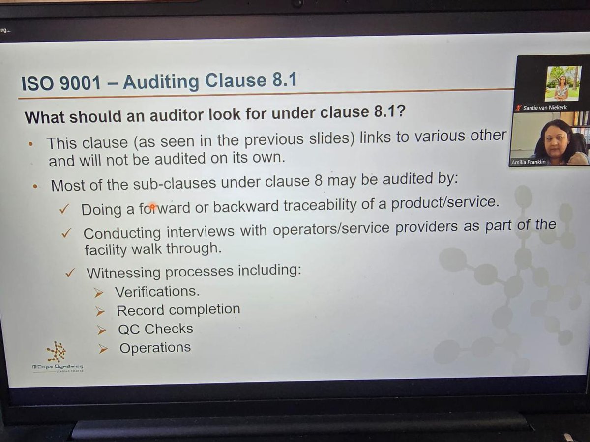 Amilia Franklin captivated the audience with her insightful presentation during Part 3 of our ISO 9001 webinar series held on 10 May 2024.  To view our 2024 quality webinar program & pre-register for these free events, visit our website: michemdynamics.com/quality-servic…