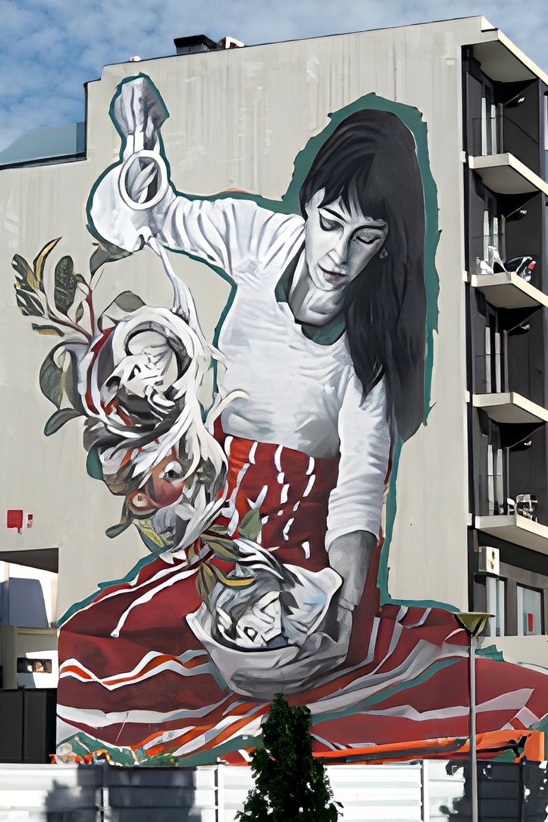 Bo día
#Viseu
#streetart #urbanart #viaxes 
#streetphotography #graffitiart #viagem #urban #streetstyle #artwork #travel #painting #mural #wallart #arte #contemporaryart #voyage #streetarteverywhere #instaart  #artepública #publicart #art