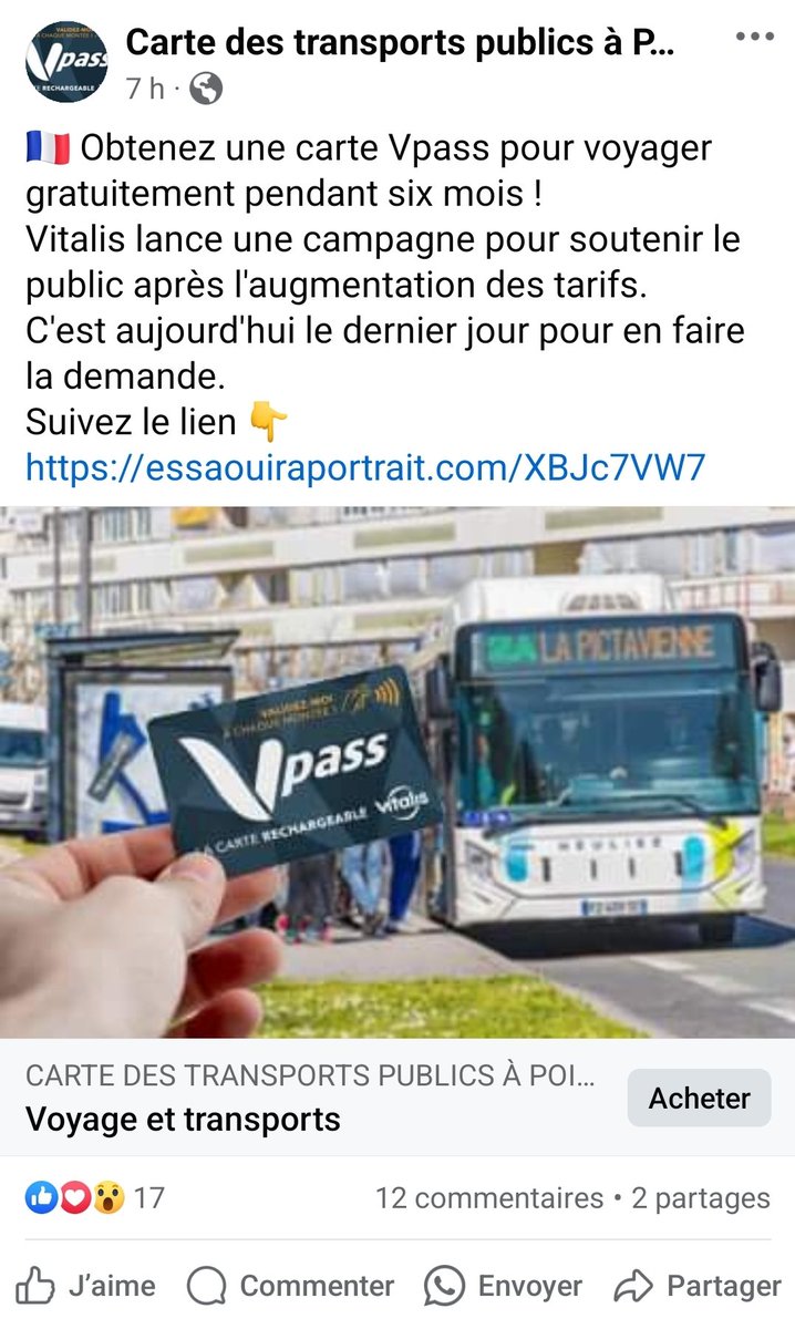 Attention <a href="/VitalisPoitiers/">Vitalis Poitiers</a> une arnaque circule en ce moment sur Facebook en se faisant passer pour vous ! @Grand_Poitiers @poitiersfr