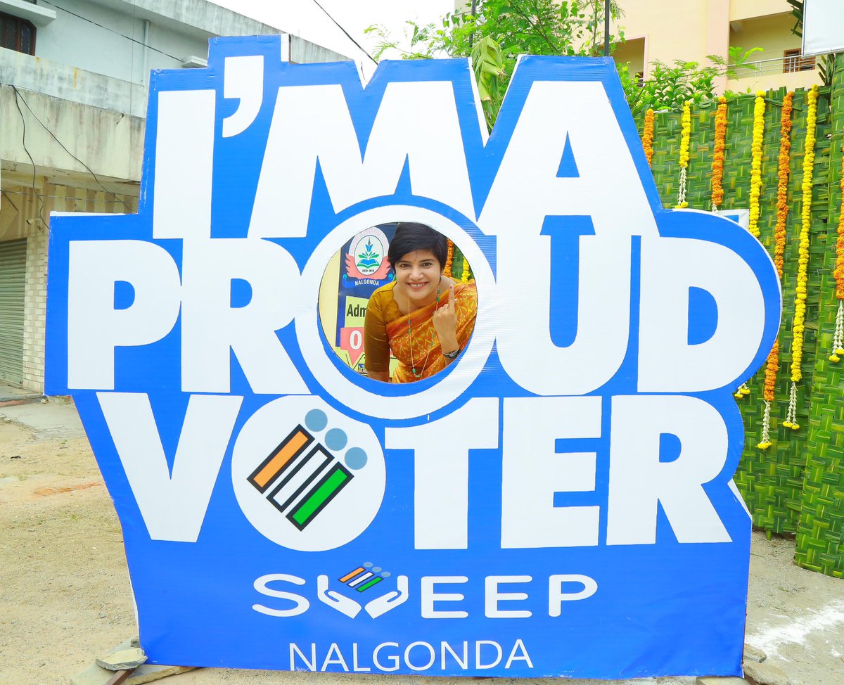 Nalgonda collector Dasari Harichandana cast her vote in the Lok Sabha polls today in Telangana.