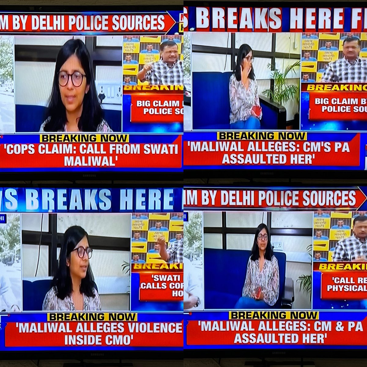 BREAKING ON @TimesNow: Swati Maliwal is claiming she was assaulted in the CMO. Fanatic calls made to the Delhi Police even.