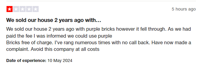 Alison Pounder gave Purplebricks UK 1 star via @Trustpilot trstp.lt/HwuMFDcYo #CONmisery #NoBull #ownit