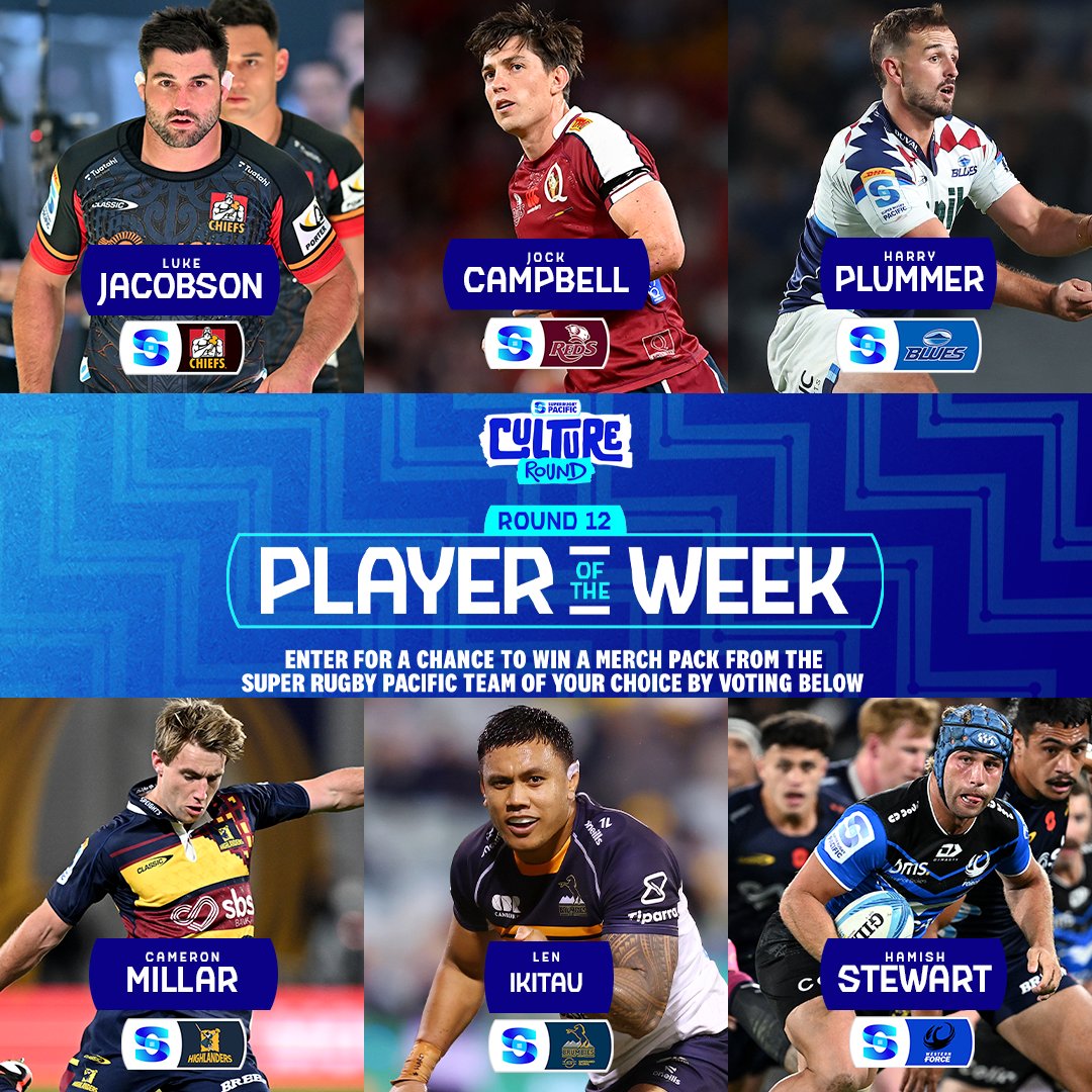 Culture Round kings! 🤩 Vote for your Player of the Week and stand a chance to win a merchandise package for the team of your choice 📩 Head to tradablebits.com/tb_app/504683 to cast your vote 🗳️ #SuperRugbyPacific