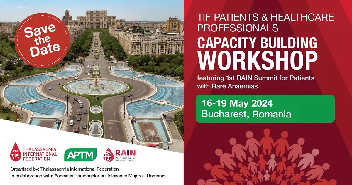 ⏰ COUNTDOWN ALERT! Get set for a transformative experience at the #TIF Capacity Building Workshop & 1st RAIN Summit, from 16-19 May! Immerse in empowering sessions on #HaemoglobinDisorders & #RareAnaemias. Final Programme OUT NOW - Don't miss out! 🚀 thalassaemia.org.cy/.../tif-patien…