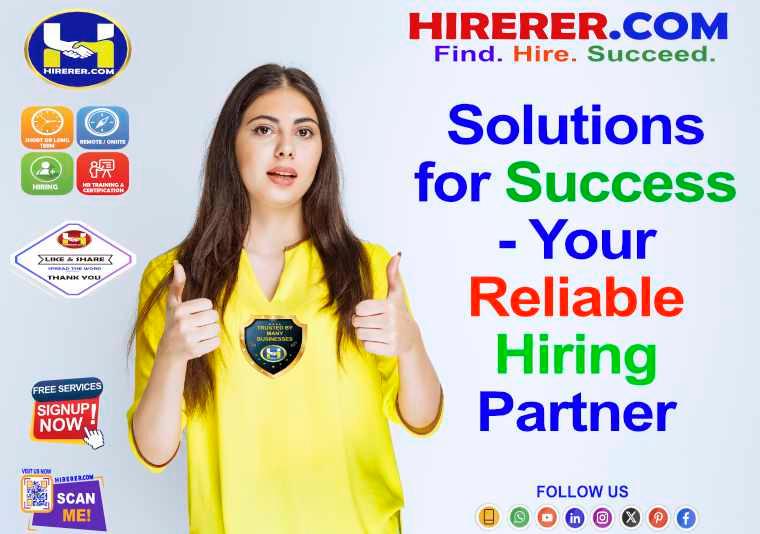 HIRERER.COM, Your Partner in Building Great Teams

visit services.hirerer.com to know more

#Recruiters #HRServices #AffordableHiring #BusinessGrowth #EconomicalTalent #HRPartnership #HRInnovation #rentahr #outofjob #Hirerer #SmartlyHiring #iHRAssist #SmartlyHR