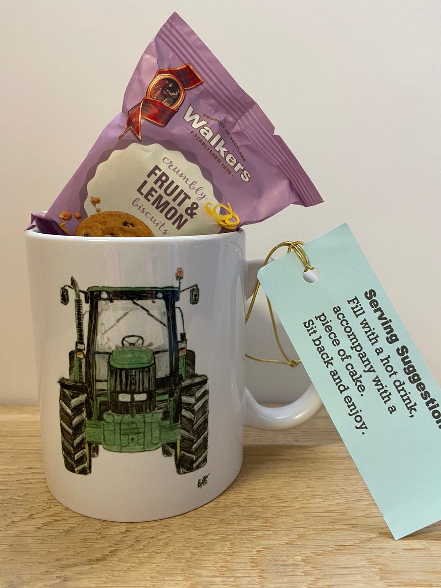 Tractor ceramic mug only £9 comes boxed with biscuits and a serving suggestion granvillestudio.etsy.com/listing/235728… Looking for more gifts for under £10 find me at South Shields seaside market on Sunday May 19th 2024 #farming #mhhsbd