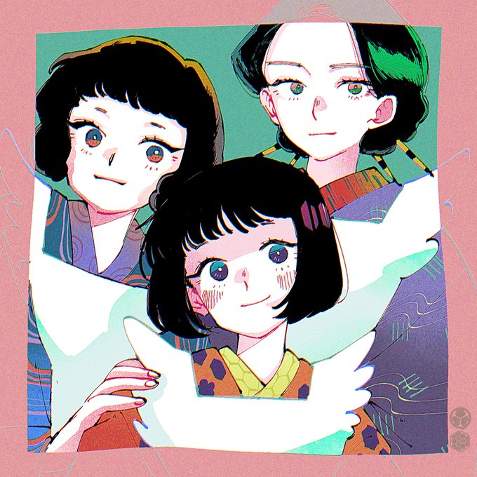 「3人の女性 髪飾り」のTwitter画像/イラスト(新着)