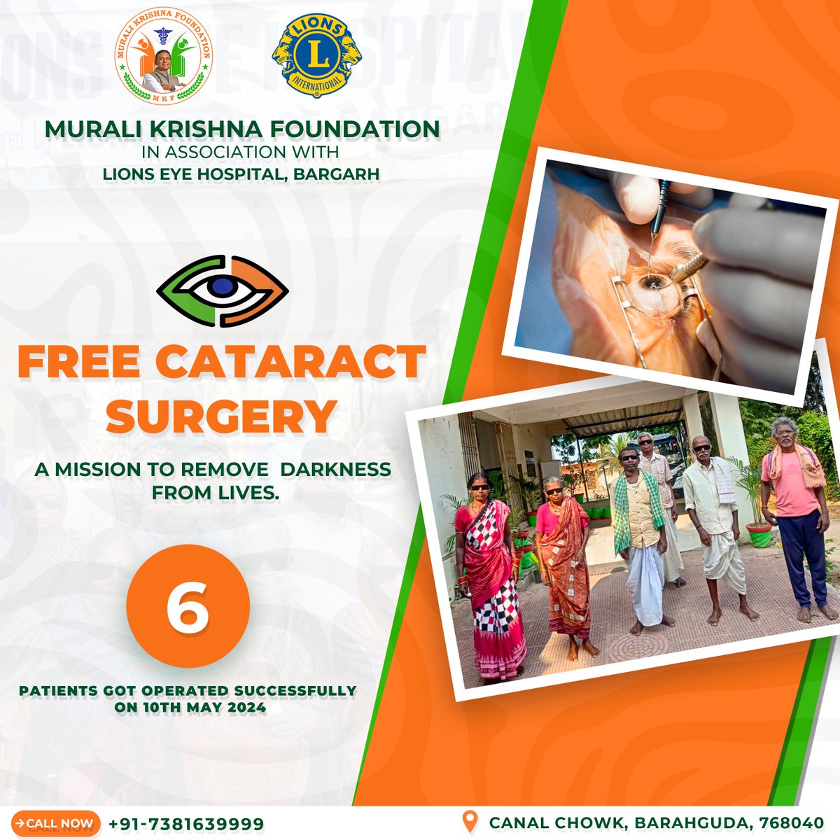 Empowering communities through vision restoration!

On 10 May 2024, Murali Krishna Foundation & Lions Eye Hospital, Bargarh, bring the transformative power of sight to 6 individuals in need.

#muralikrishnafoundation #mkf #dmuralikrishna  #Bargarh #eye #cataract #cataractsurgery