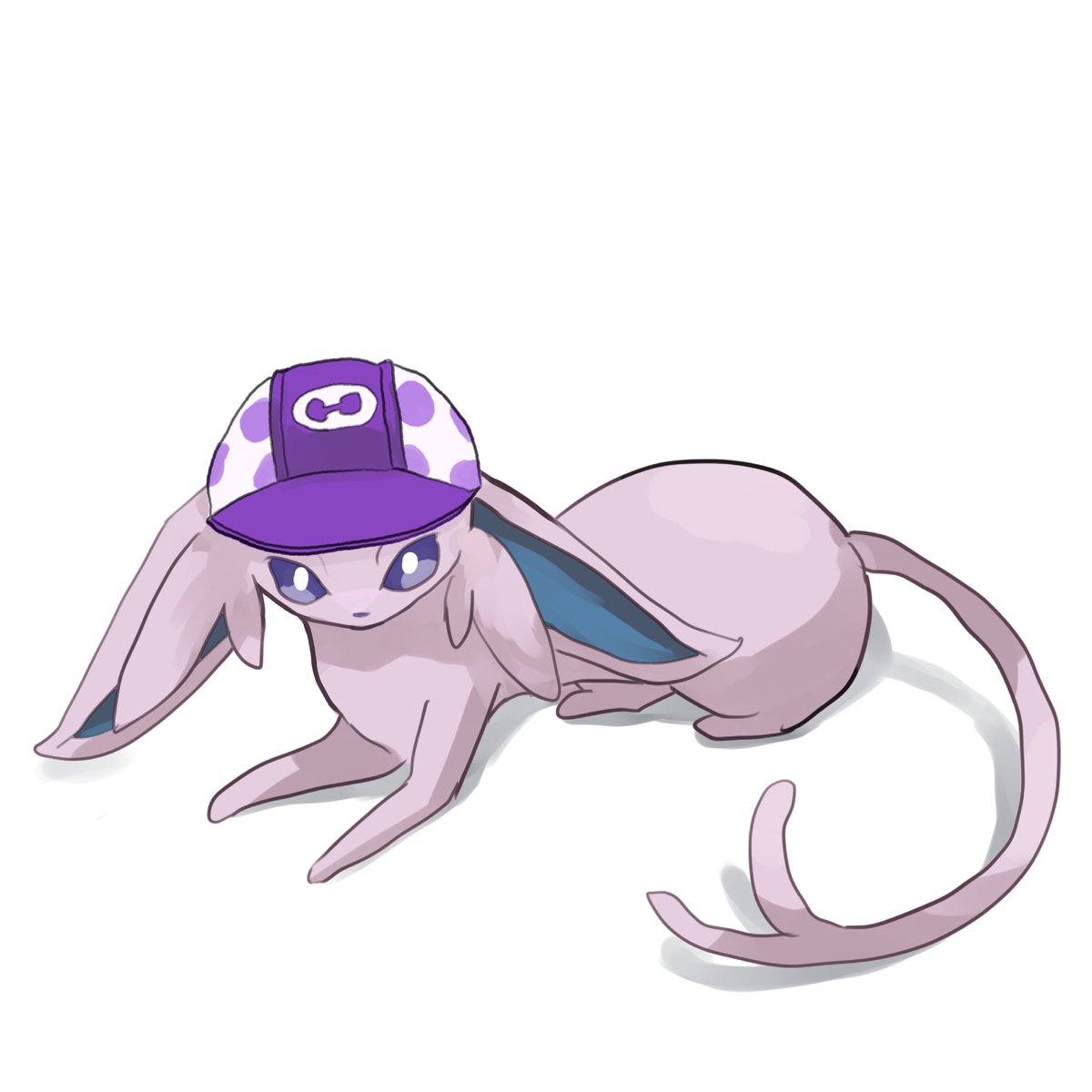 espeon solo simple background white background hat closed mouth sitting full body  illustration images