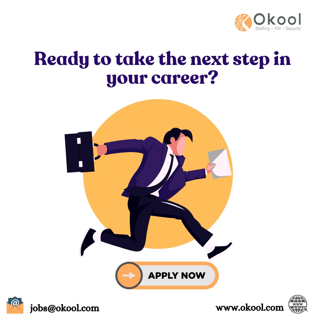 💡Ready to take next step in your #career . Start by sending your #resume .📝

#applynow jobs@okool.com📌

#staffing #recruiting #recruitment #careergoals #staffingandrecruiting #hiring #jobs #jobopenings #jobsearch #jobalert #emirates #abudhabi #dubai #uae #okool