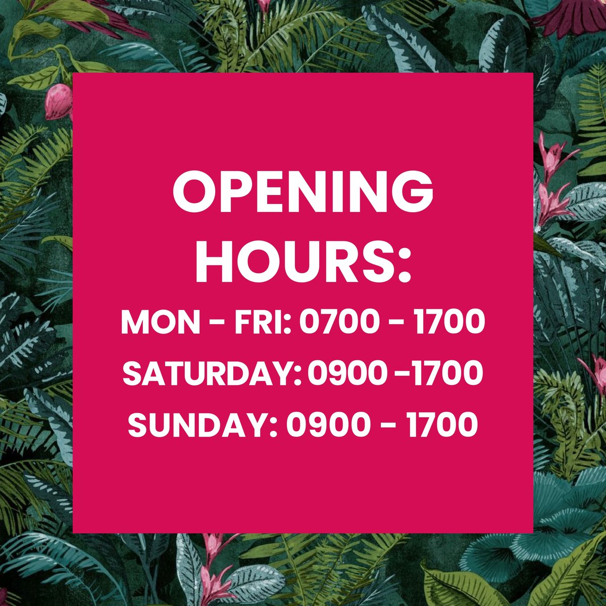 Our opening hours 🩷