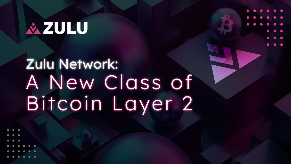 zulu_network's tweet photo. Zulu Network is a New Class of Bitcoin Layer 2 🧬⏫ 
One that is not limited by the constraints of the Bitcoin Network. One that expands beyond EVM into Bitcoin native innovation.  Welcome to the next generation of the #Bitcoin economy!

Link here:
https://t.co/84DziRguCL https://t.co/1Mls7zPwmz